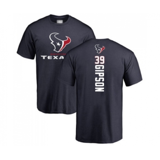 Football Houston Texans #39 Tashaun Gipson Navy Blue Backer T-Shirt - Jersey
