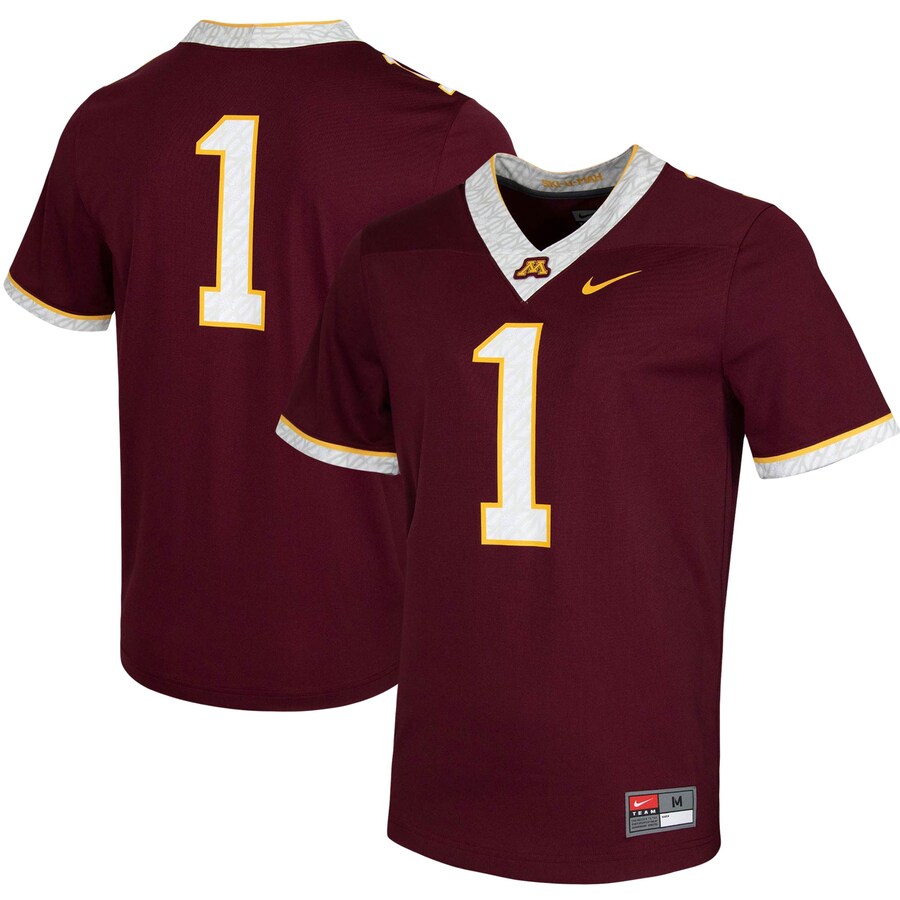 Men's Nike #1 Maroon Minnesota Golden Gophers Untouchable Game Jersey - Jersey