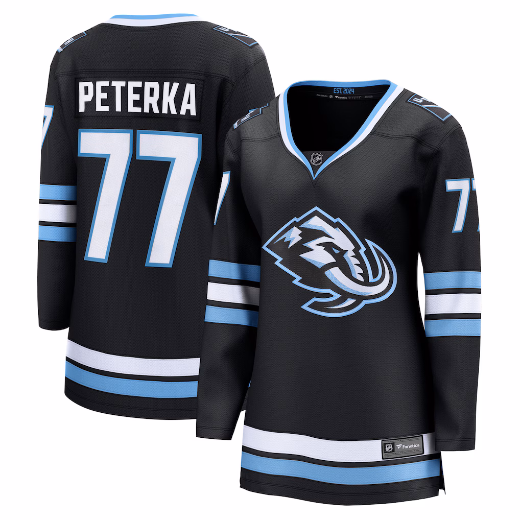 Women's Utah Mammoth JJ Peterka Fanatics Black Home Breakaway Jersey - Jersey