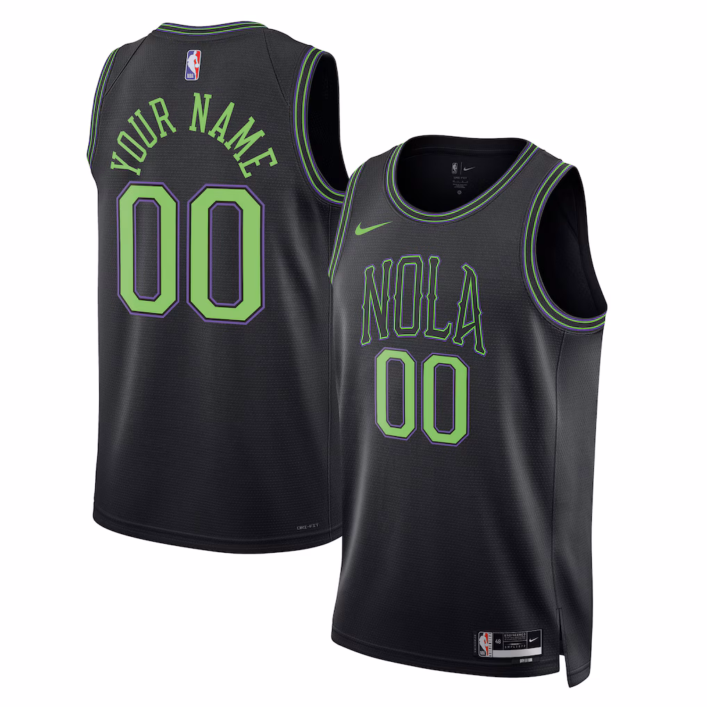 Unisex New Orleans Pelicans Nike Black 2025/26 City Edition Swingman Custom Jersey - Jersey