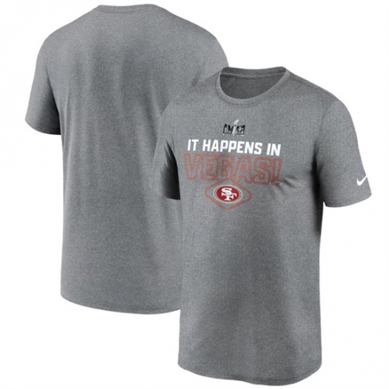 Men's San Francisco 49ers Heather Gray Super Bowl LVIII Logo Lockup T-Shirt - Jersey