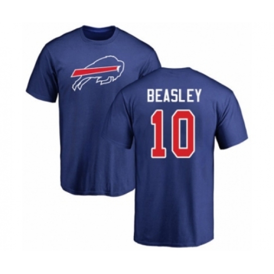 Football Buffalo Bills #10 Cole Beasley Royal Blue Name & Number Logo T-Shirt - Jersey