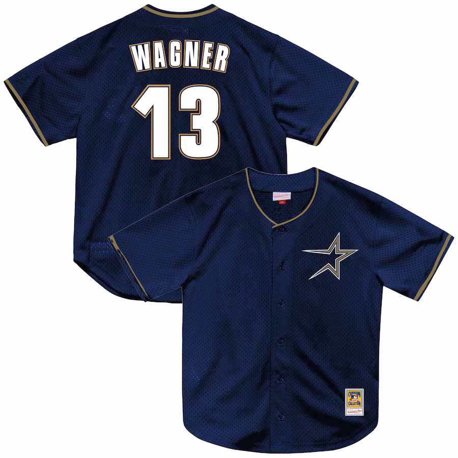 Men's Houston Astros Billy Wagner Mitchell & Ness Navy Authentic Batting Practice Jersey - Jersey