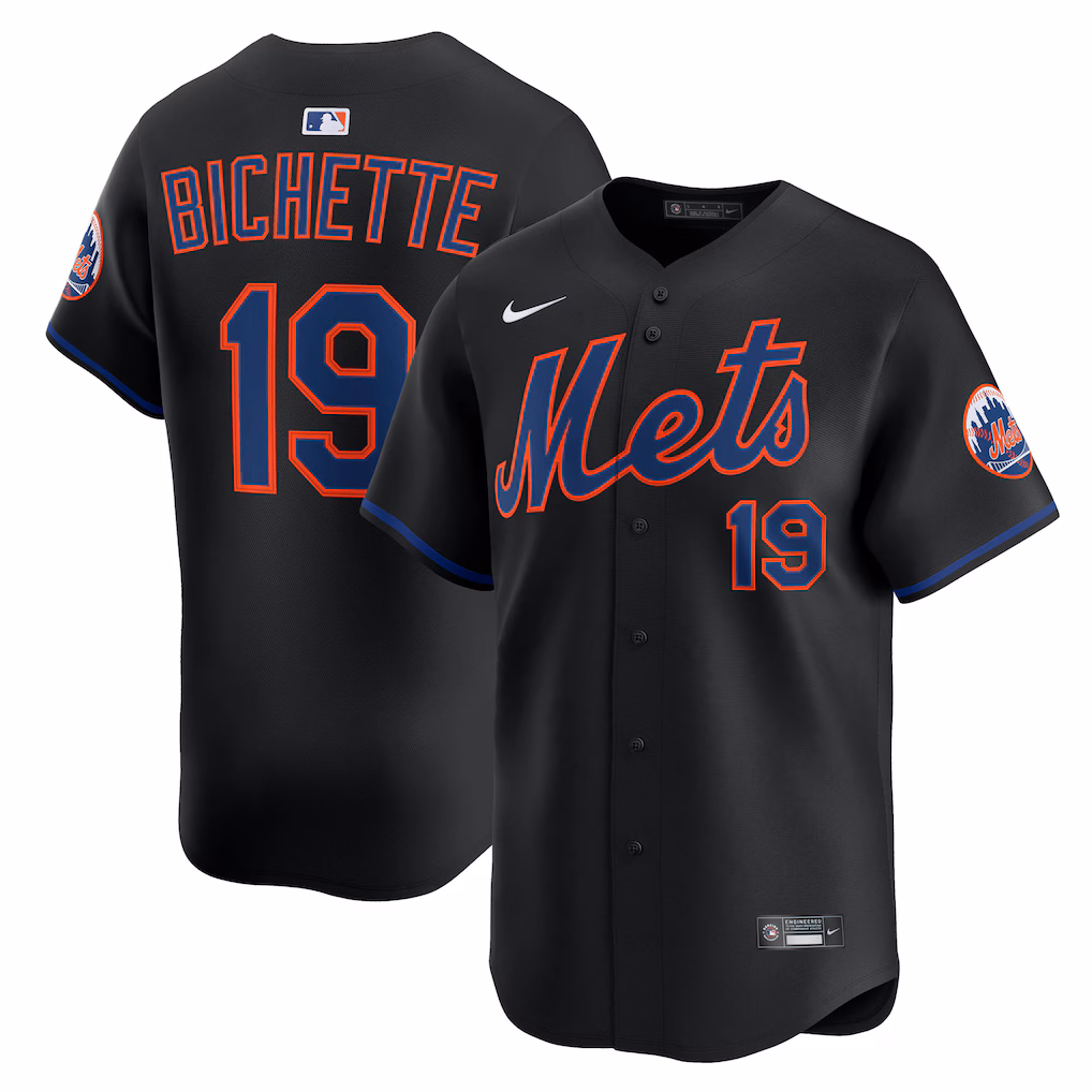 Men's New York Mets Bo Bichette Nike Black Alternate Limited Jersey - Jersey