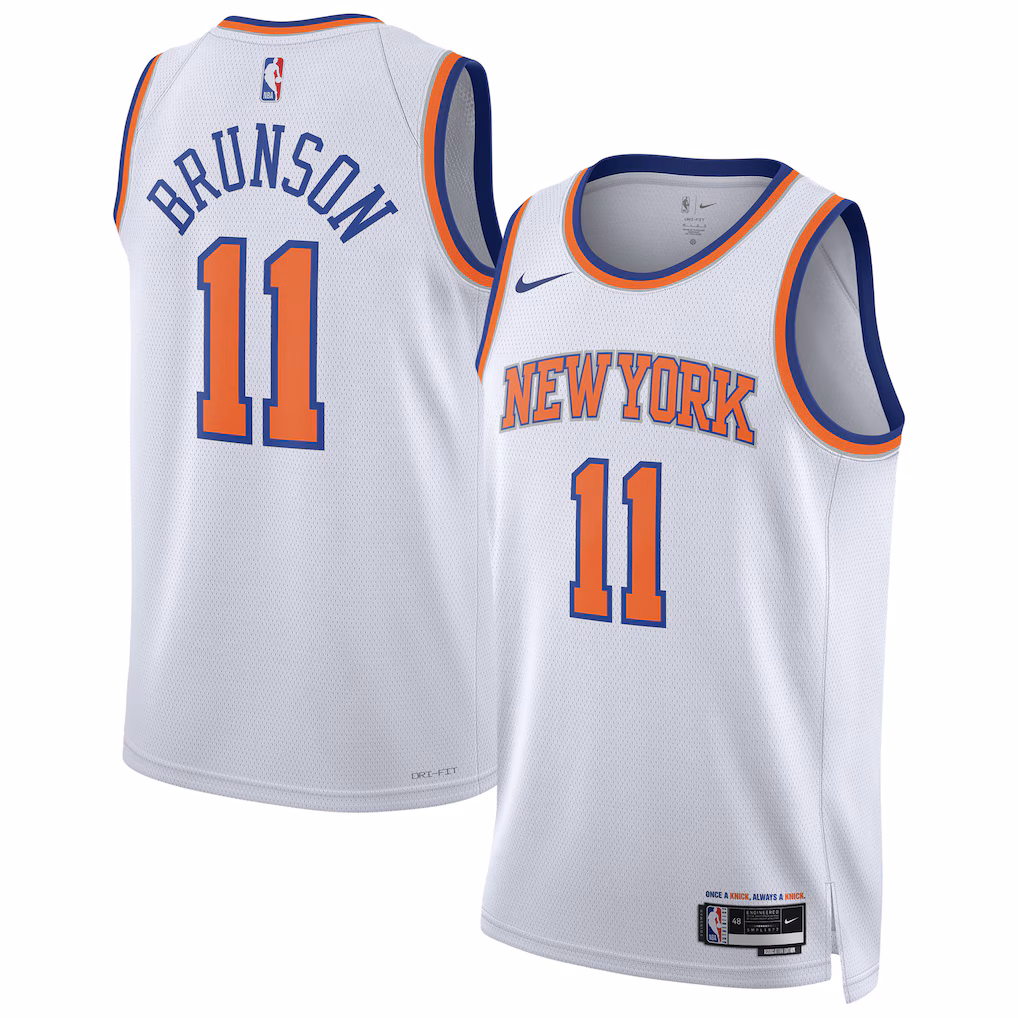 Unisex New York Knicks Jalen Brunson Nike White Swingman Jersey - Association Edition - Jersey