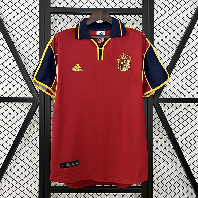 Spain Retro Soccer Jersey Home Custom Shirt 2000 - Jersey
