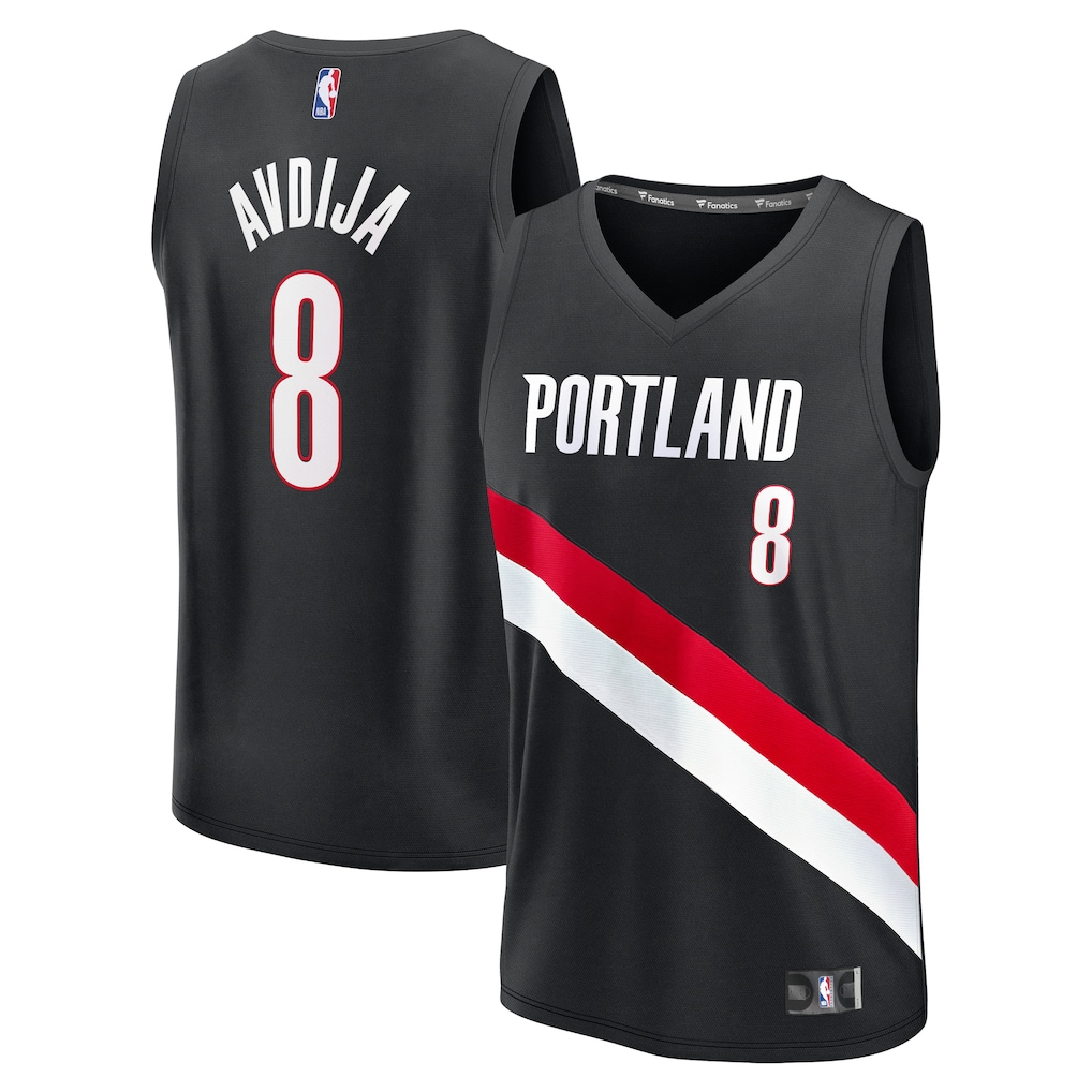 Men's Portland Trail Blazers Deni Avdija Fanatics Black Fast Break Replica Jersey - Icon Edition - Jersey