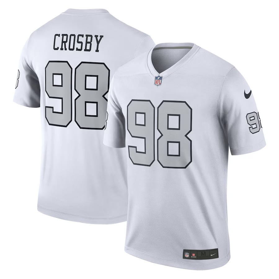 Men's Las Vegas Raiders Maxx Crosby Nike White Legend Player Performance Top - Jersey