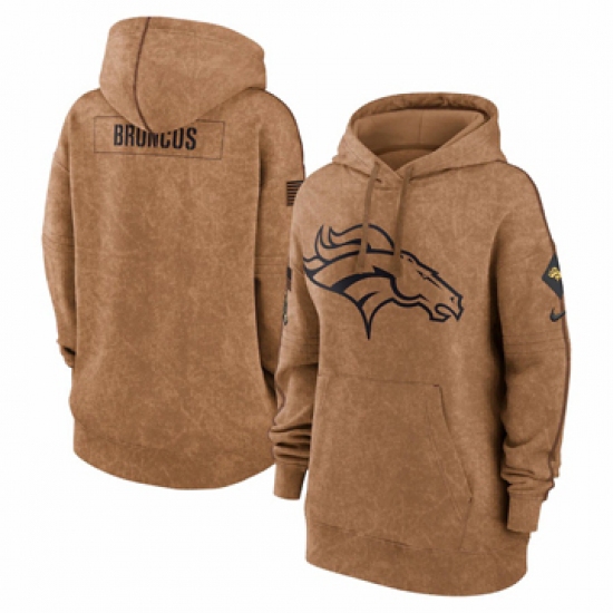 Women's Denver Broncos Nike Brown 2023 Salute to Service Pullover Hoodie - Jersey