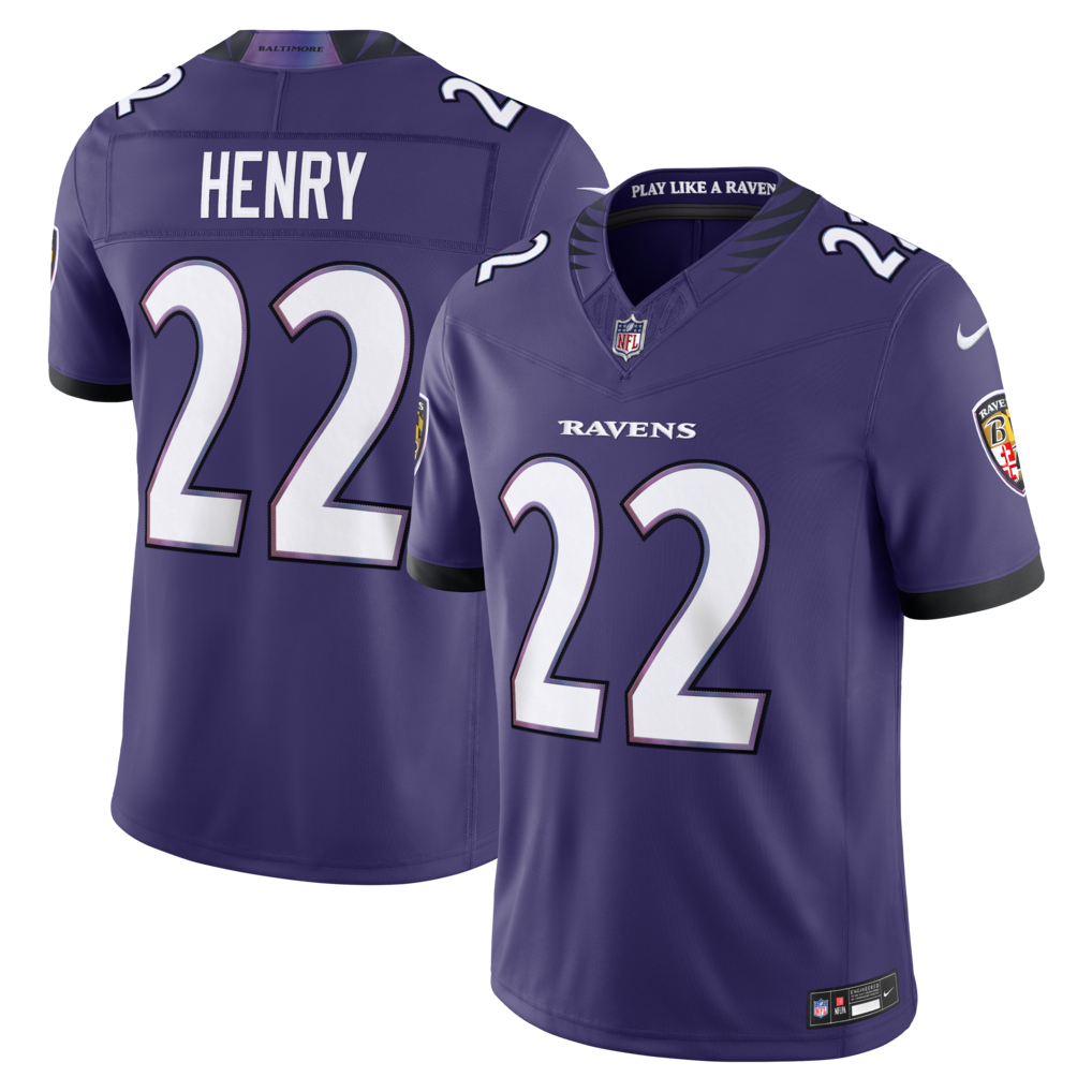 Men's Baltimore Ravens Derrick Henry Nike Purple Vapor F.U.S.E. Sewn Down Limited Jersey - Jersey