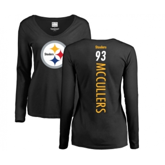 Football Women's Pittsburgh Steelers #93 Dan McCullers Black Backer Slim Fit Long Sleeve T-Shirt - Jersey