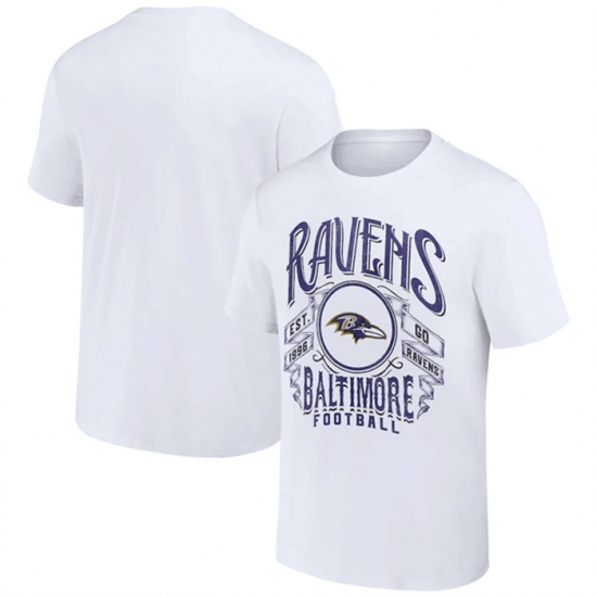 Men's Baltimore Ravens White X Darius Rucker Collection Vintage Football T Shirt - Jersey