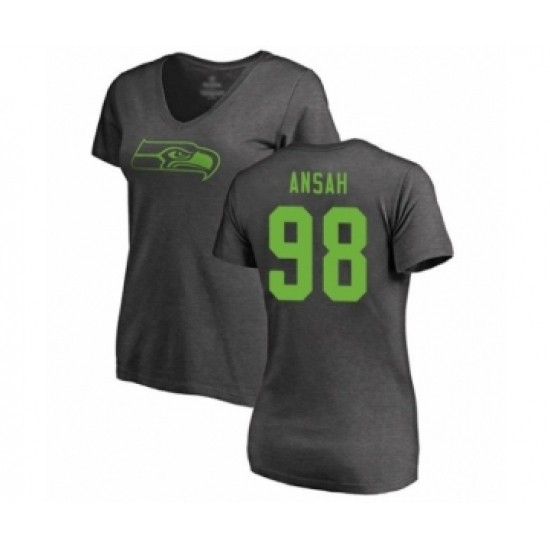 Football Women's Seattle Seahawks #98 Ezekiel Ansah Ash One Color T-Shirt - Jersey