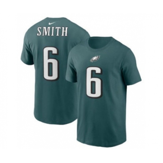 Men's Philadelphia Eagles #6 DeVonta Smith 2021 Green Football Draft First Round Pick Player Name & Number T-Shirt - Jersey