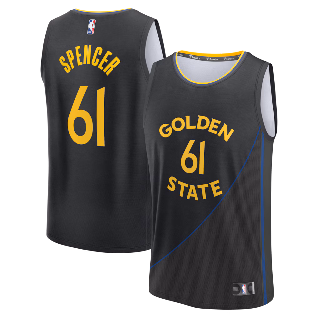 Men's Golden State Warriors Pat Spencer Fanatics Black Fast Break Replica Player Jersey - Statement Edition - Jersey
