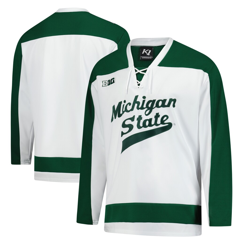 Men's White Michigan State Spartans Home Replica Hockey Jersey - Jersey