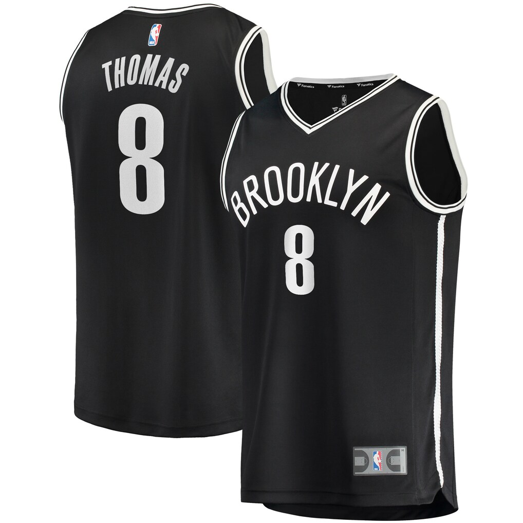 Men's Brooklyn Nets Cam Thomas Fanatics Black 2021 NBA Draft First Round Pick Fast Break Replica Jersey - Icon Edition - Jersey