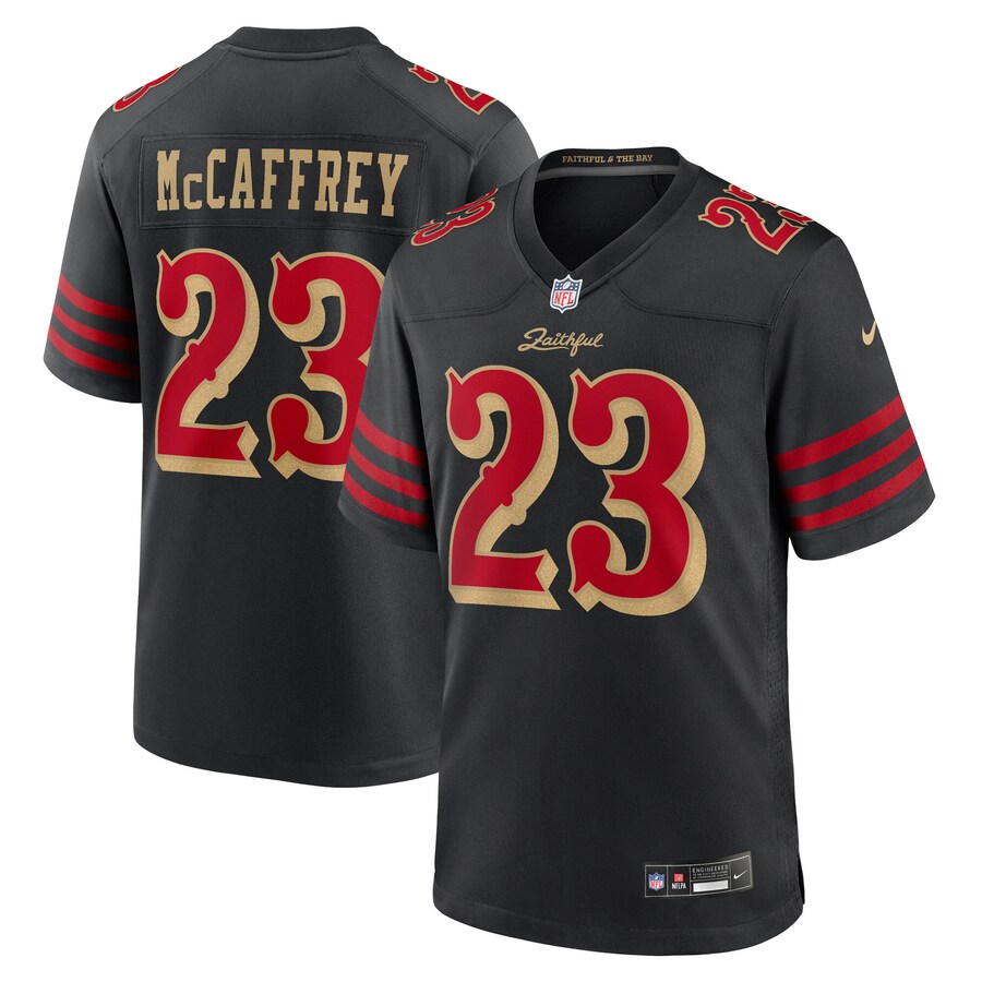 Men's San Francisco 49ers Christian McCaffrey Nike Black 2025 Rivalries Collection Game Jersey - Jersey