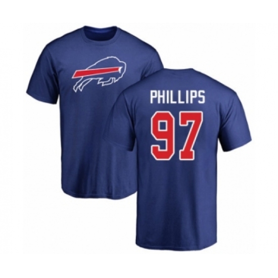 Football Buffalo Bills #97 Jordan Phillips Royal Blue Name & Number Logo T-Shirt - Jersey