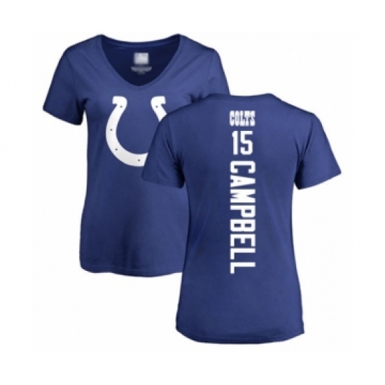 Football Women's Indianapolis Colts #15 Parris Campbell Royal Blue Backer T-Shirt - Jersey