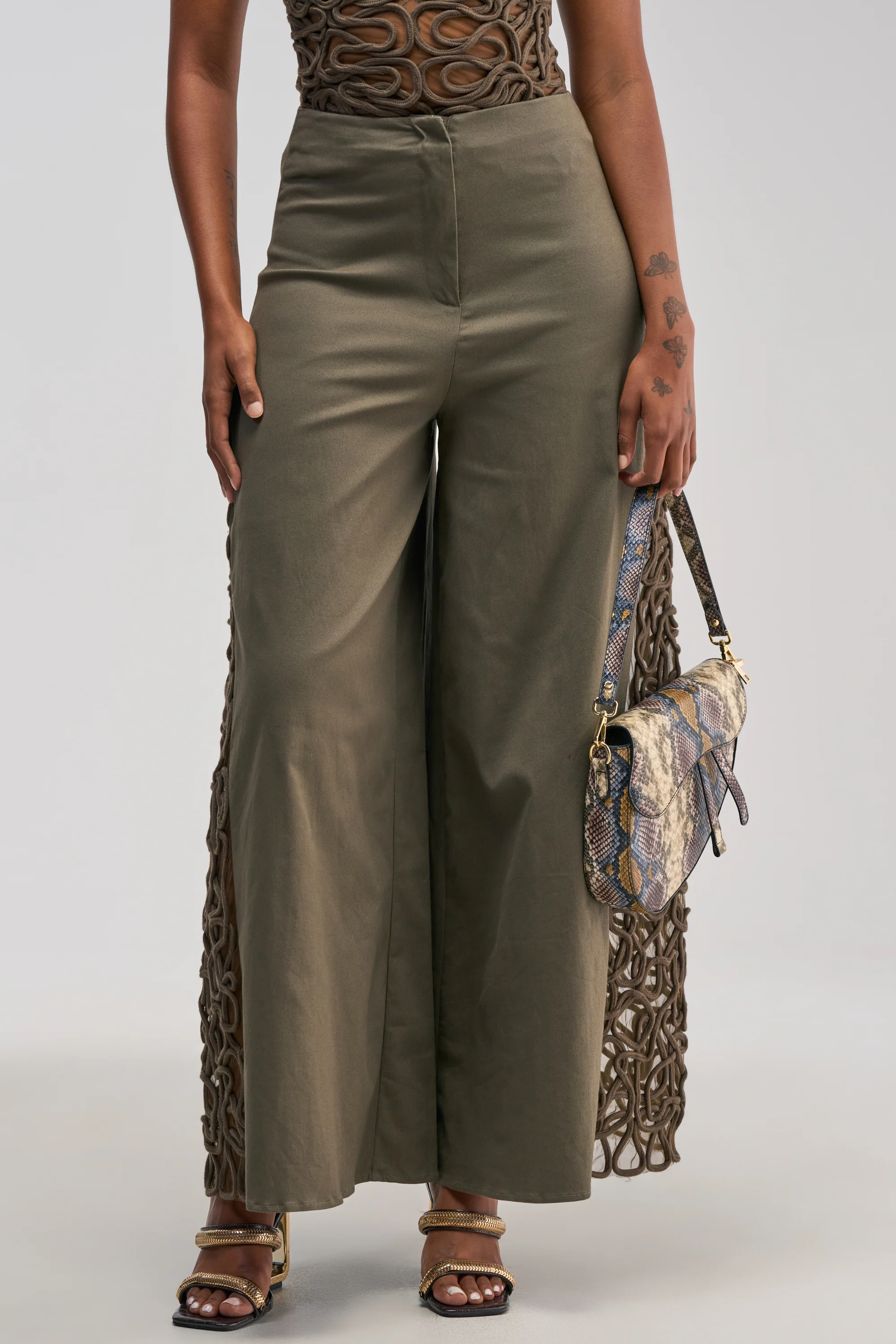 ITS GIVING ROPE DETAIL TROUSER IN OLIVE - Akira Wear