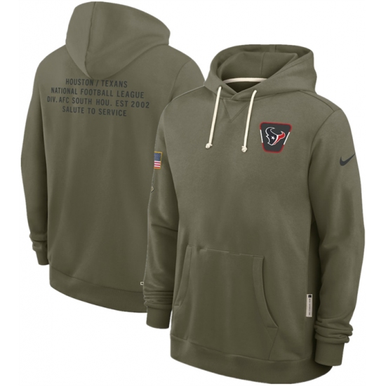 Men's Houston Texans Olive 2025 Salute to Service Pullover Hoodie - Jersey