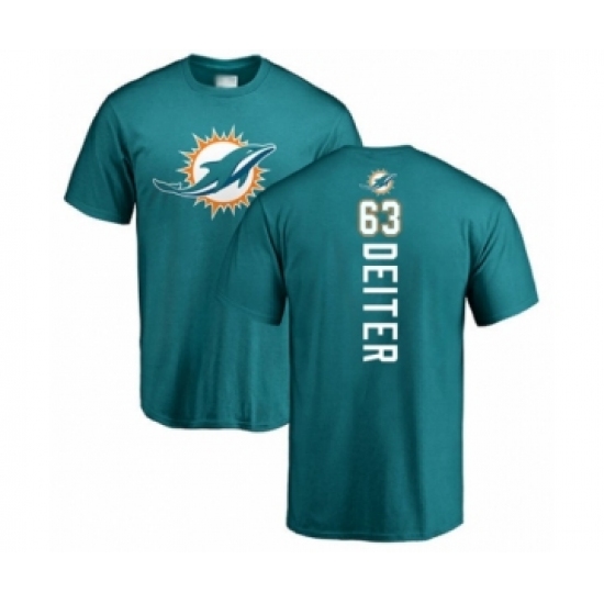 Football Miami Dolphins #63 Michael Deiter Aqua Green Backer T-Shirt - Jersey