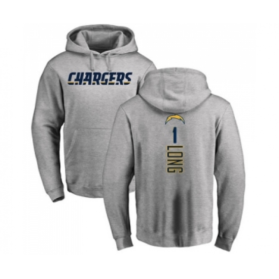 Football Los Angeles Chargers #1 Ty Long Ash Backer Pullover Hoodie - Jersey
