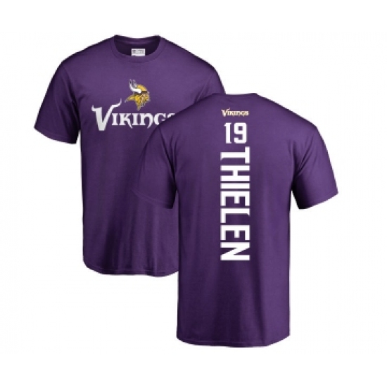 Football Minnesota Vikings #19 Adam Thielen Purple Backer T-Shirt - Jersey