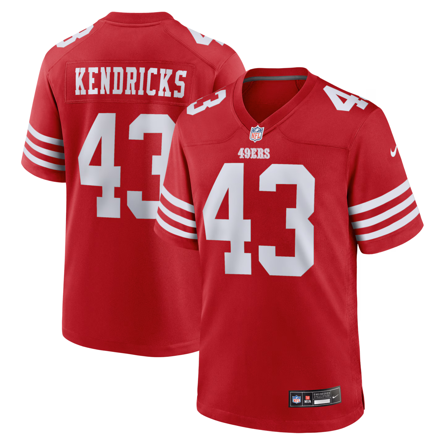 Men's San Francisco 49ers Eric Kendricks Nike Scarlet Team Game Jersey - Jersey