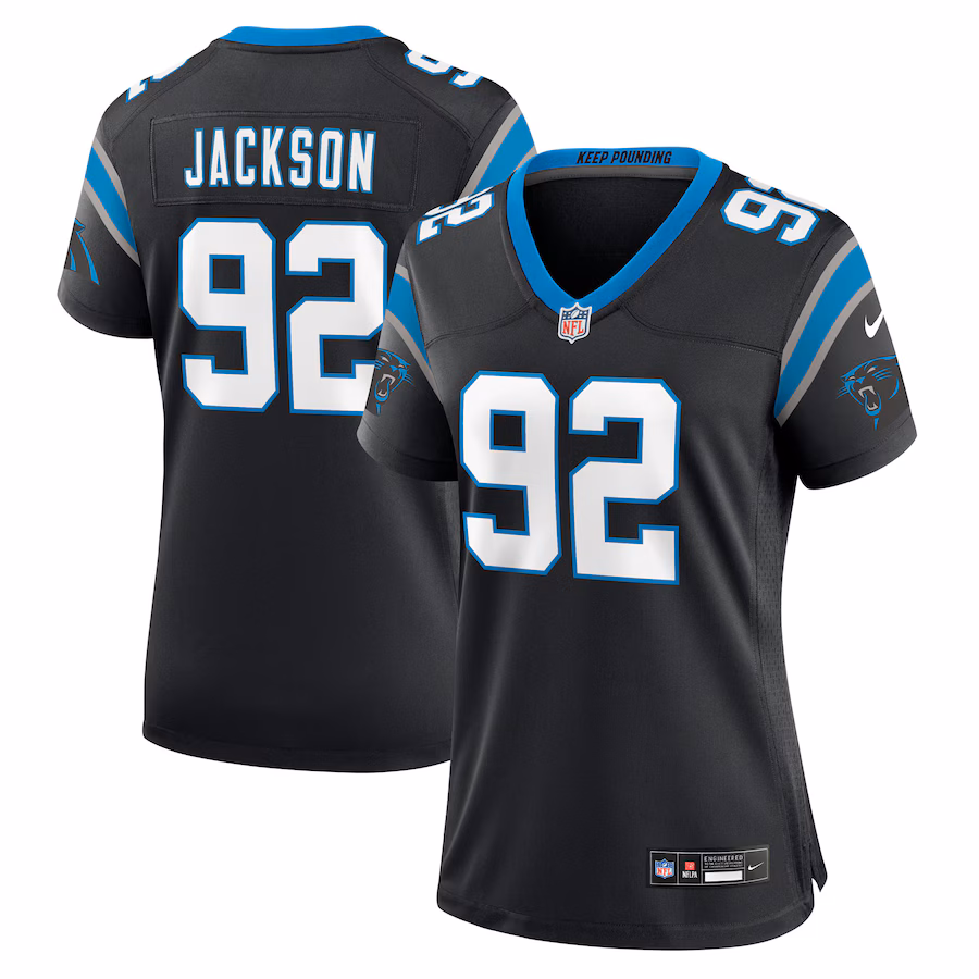 Women's Carolina Panthers Cam Jackson Nike Black Team Game Jersey - Jersey