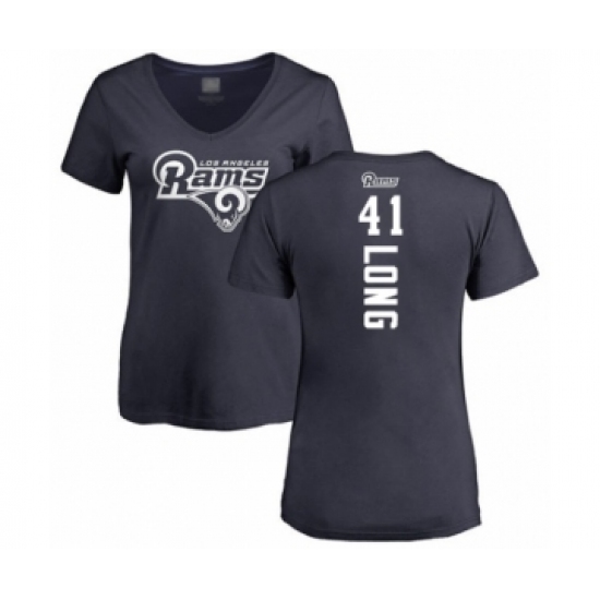 Football Women's Los Angeles Rams #41 David Long Navy Blue Backer T-Shirt - Jersey
