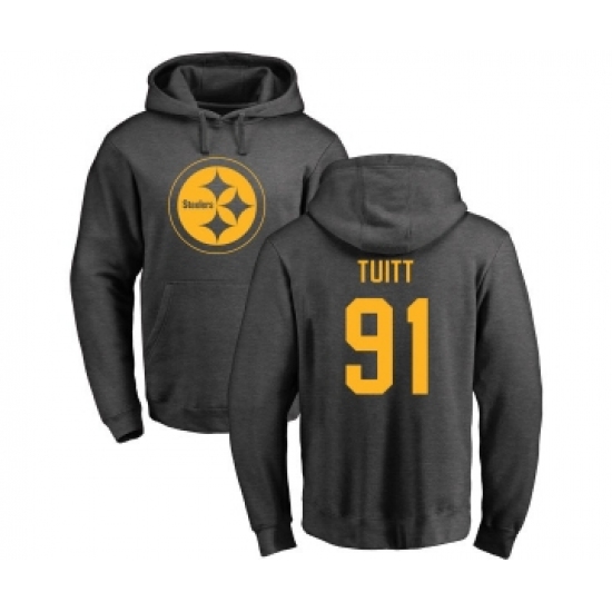 Football Pittsburgh Steelers #91 Stephon Tuitt Ash One Color Pullover Hoodie - Jersey