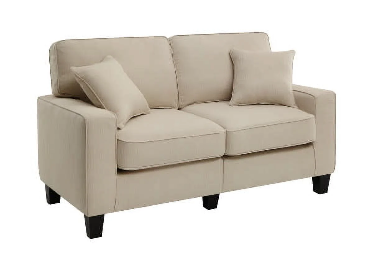 Serta Palisades Modern Track Arm 61-inch Loveseat, Gray Fabric