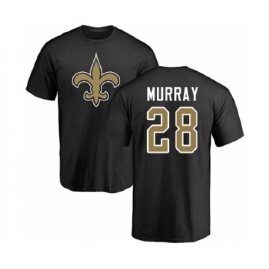 Football New Orleans Saints #28 Latavius Murray Black Name & Number Logo T-Shirt - Jersey