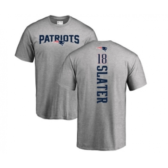 Football New England Patriots #18 Matthew Slater Ash Backer T-Shirt - Jersey