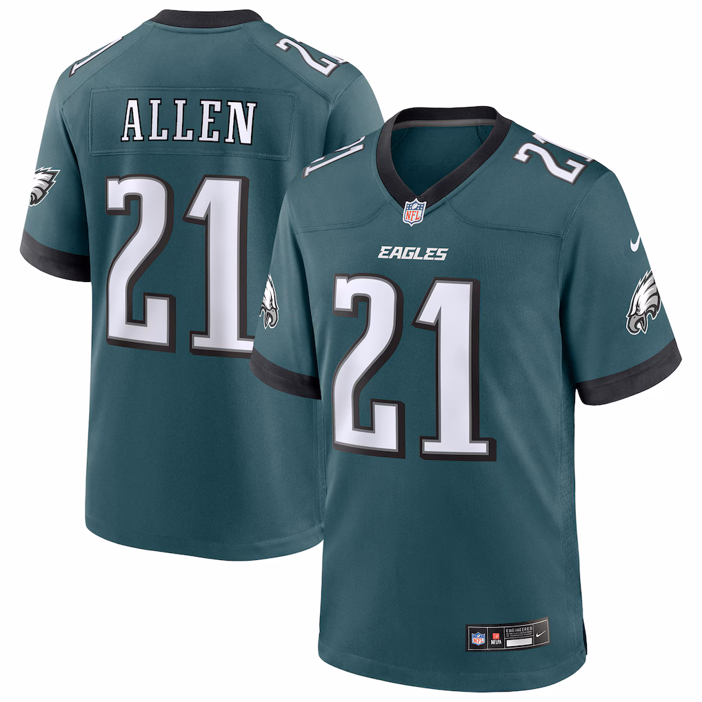 Men's Philadelphia Eagles Eric Allen Nike Midnight Green Team Retired Player Game Jersey - Jersey
