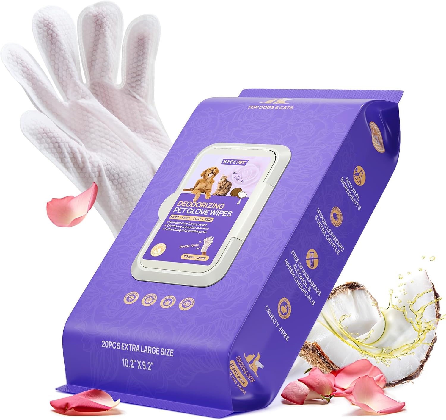 HICC Pet Grooming Glove Wipes