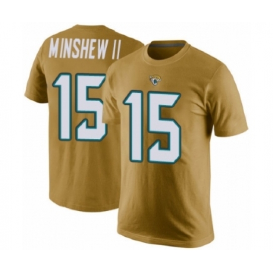 Football Men's Jacksonville Jaguars #15 Gardner Minshew II Gold Rush Pride Name & Number T-Shirt - Jersey