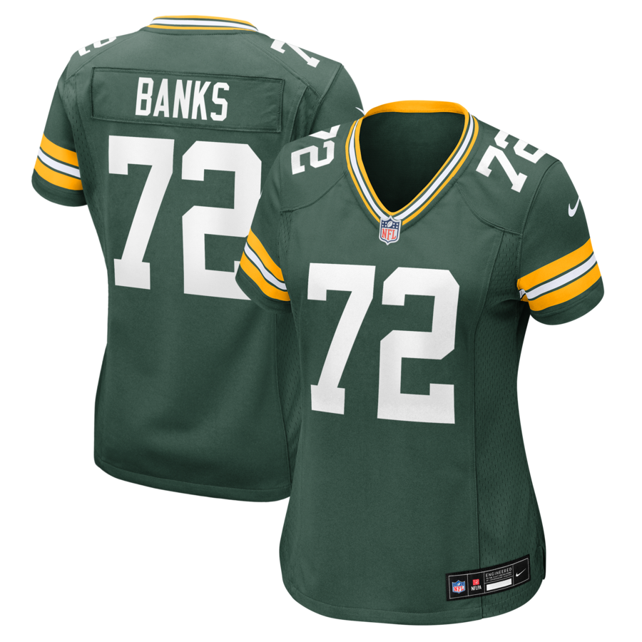 Women's Green Bay Packers Brant Banks Nike Green Team Game Jersey - Jersey