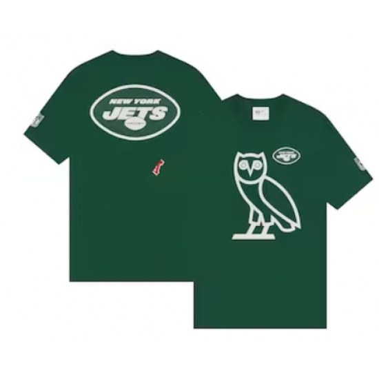 Men's New York Jets OVO x NFL Green OG Owl T-Shirt - Jersey