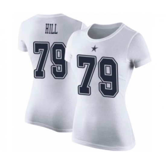 Football Women's Dallas Cowboys #79 Trysten Hill White Rush Pride Name & Number T-Shirt - Jersey