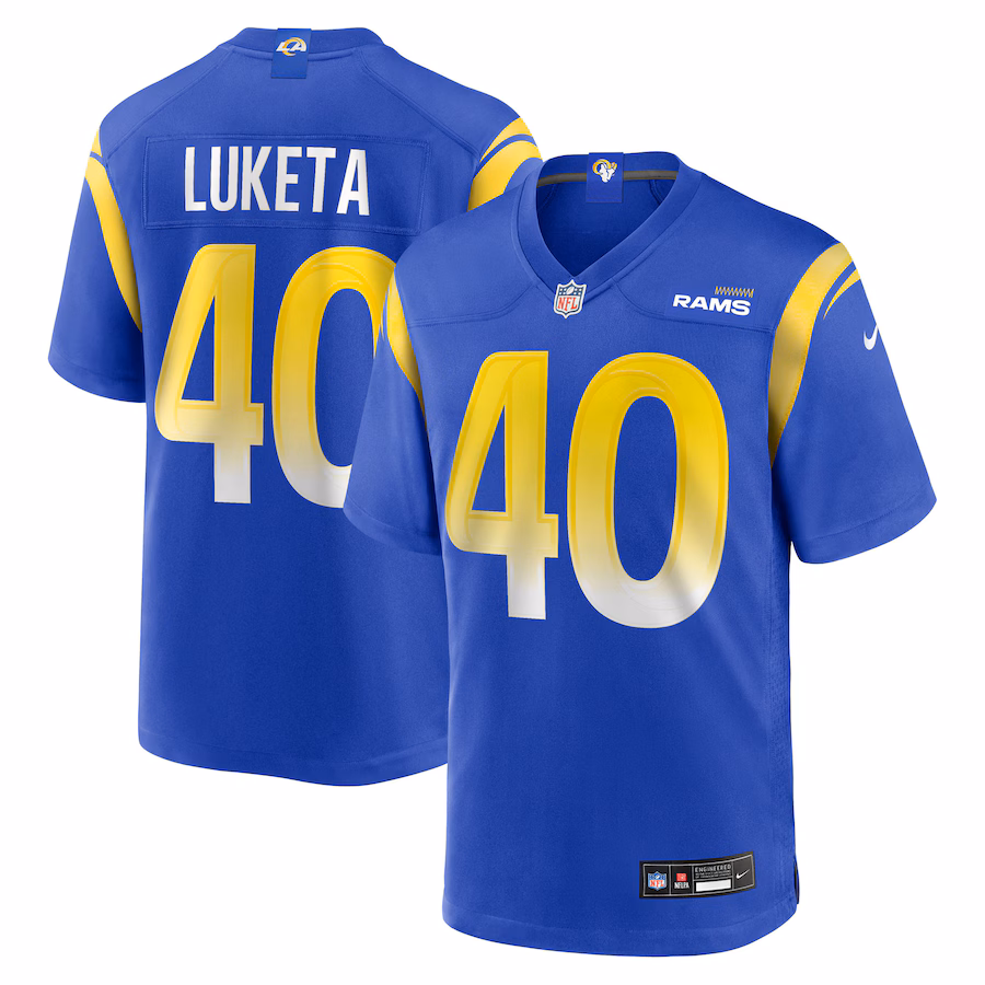 Men's Los Angeles Rams Jesse Luketa Nike Royal Team Game Jersey - Jersey