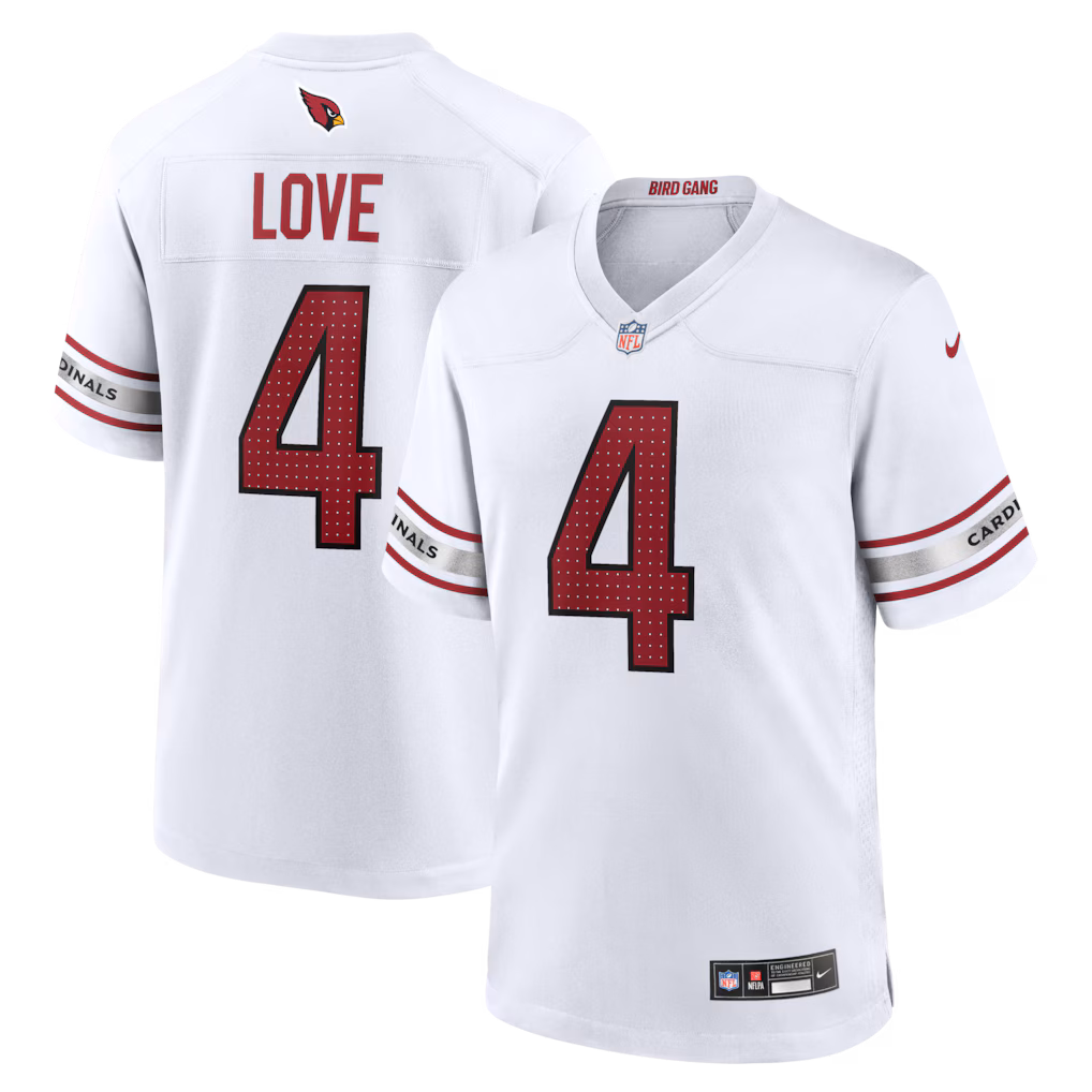 Men's Arizona Cardinals Jeremiyah Love Nike White Game Player Jersey - Jersey