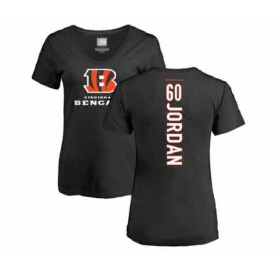 Football Women's Cincinnati Bengals #60 Michael Jordan Black Backer T-Shirt - Jersey