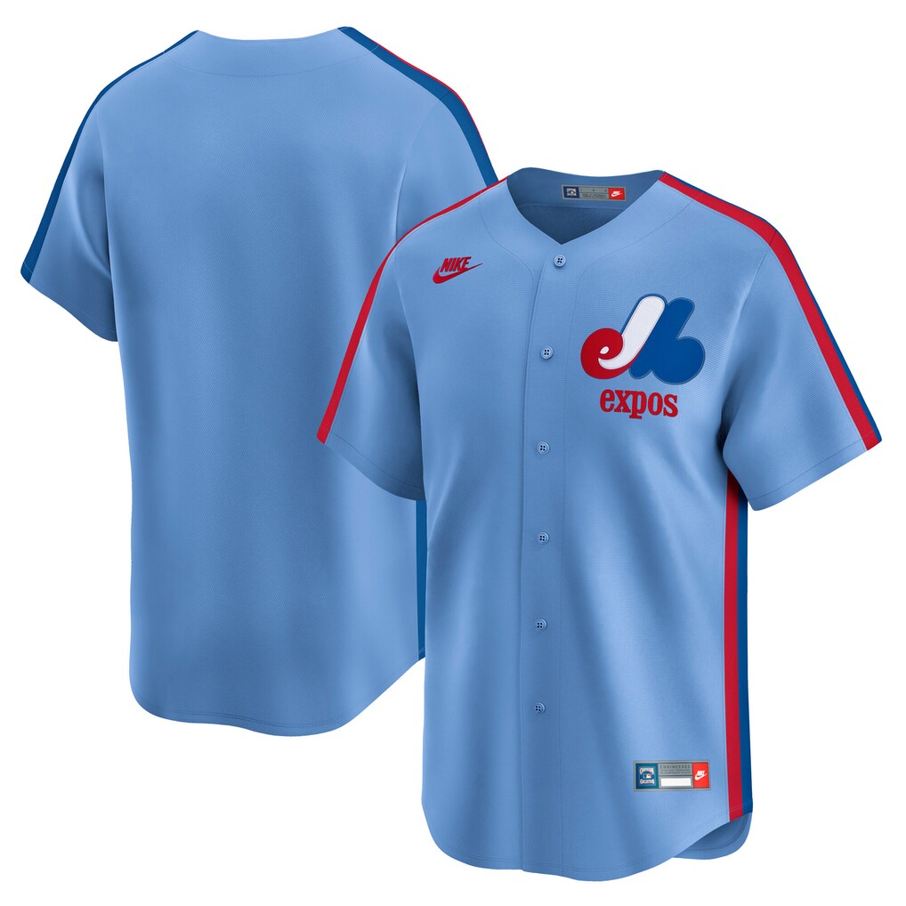 Men's Montreal Expos Nike Light Blue Cooperstown Collection Limited Jersey - Jersey