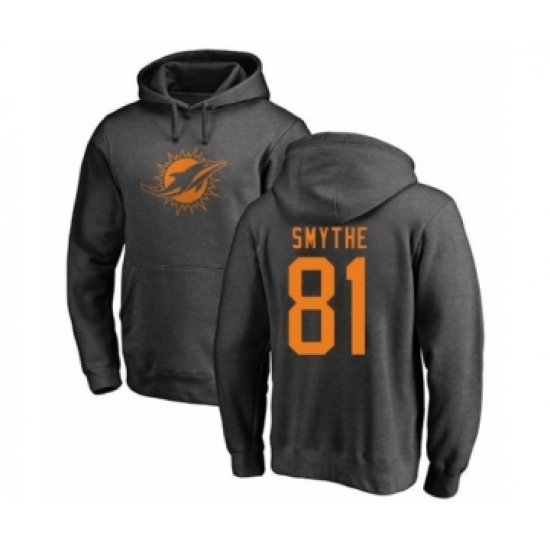 Football Miami Dolphins #81 Durham Smythe Ash One Color Pullover Hoodie - Jersey