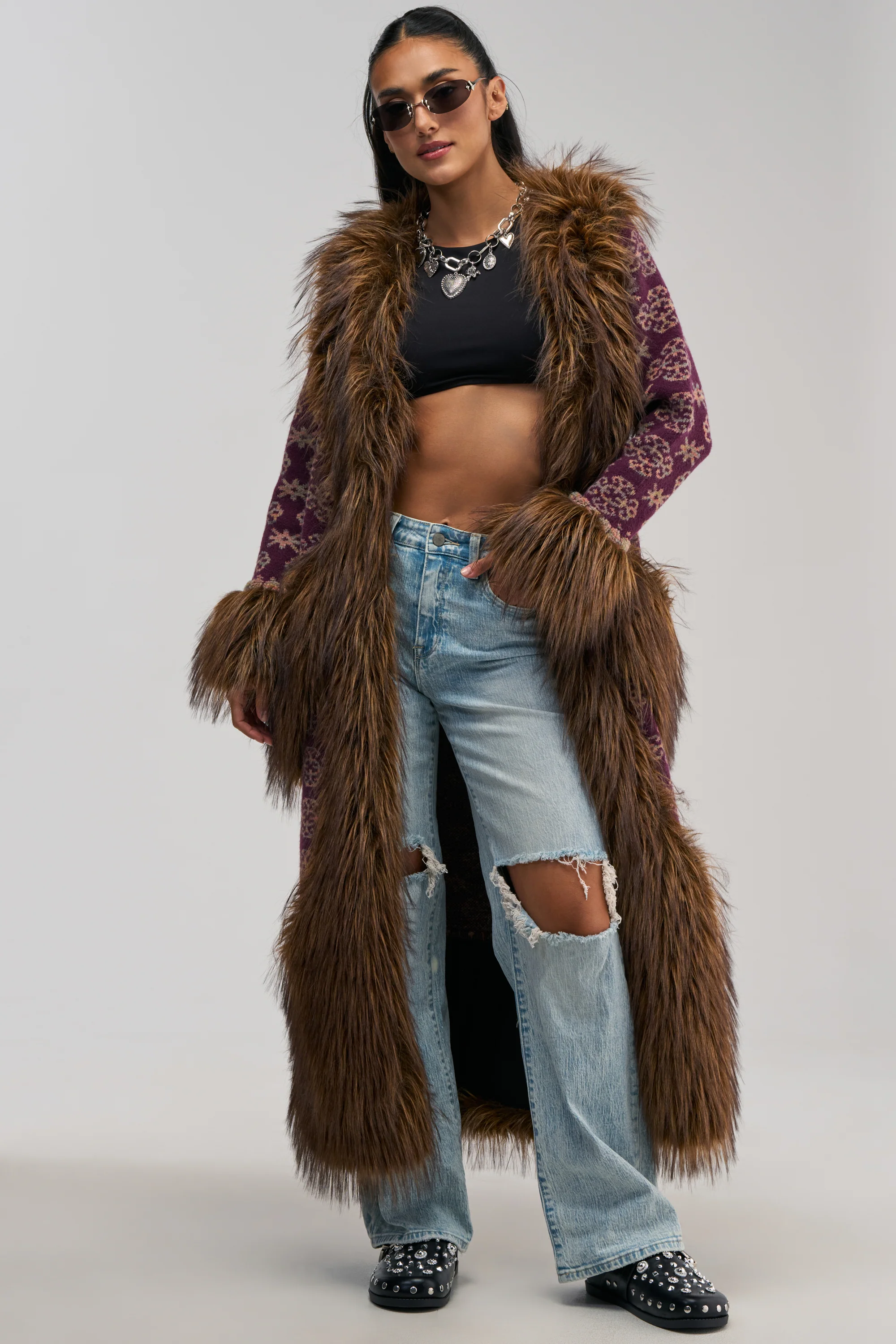 MAIN CHARACTER FUR TRIM CARDIGAN - Akira Wear