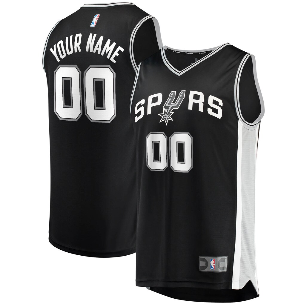 Men's San Antonio Spurs Fanatics Black Fast Break Custom Replica Jersey - Icon Edition - Jersey