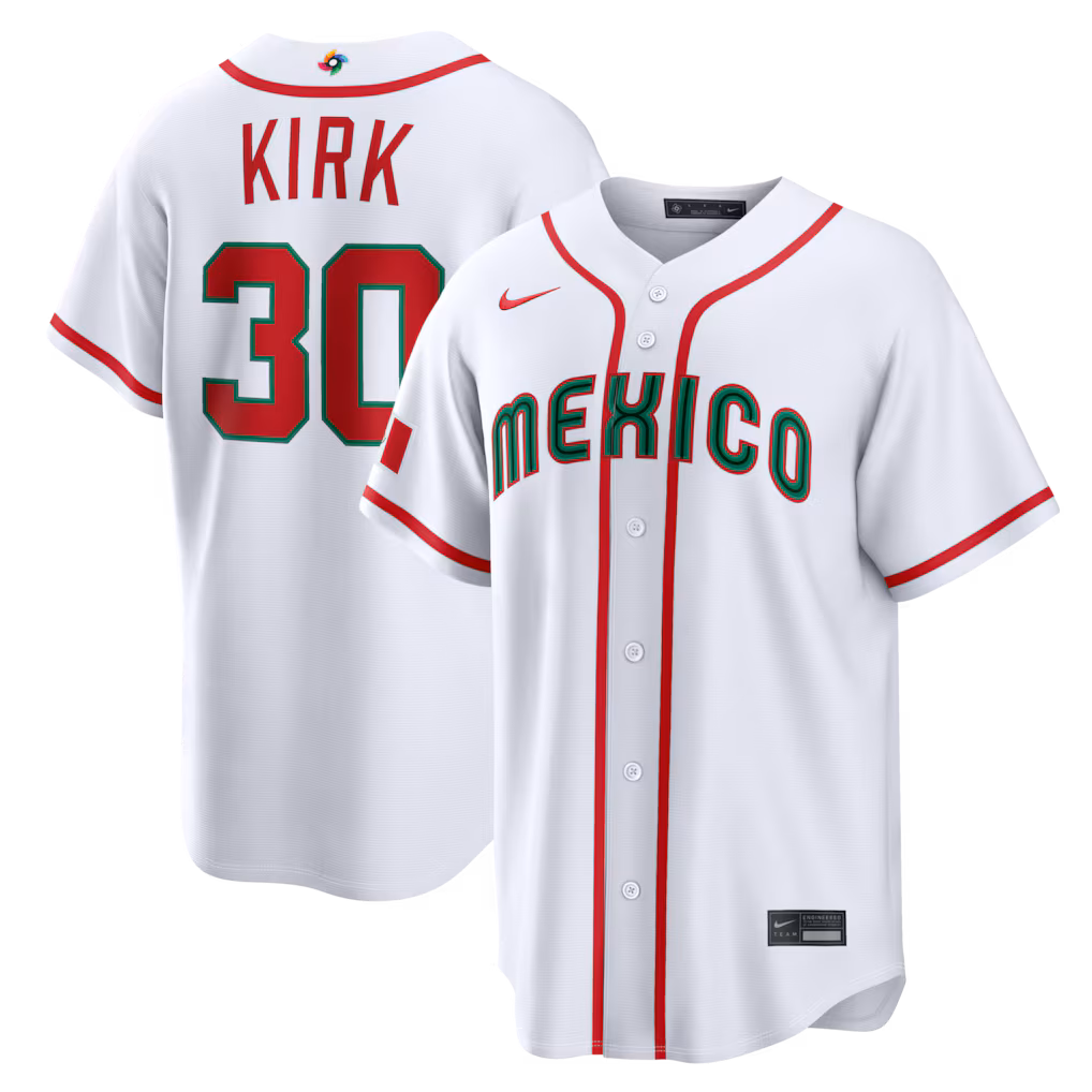 Men's Mexico Baseball Alejandro Kirk Nike White 2026 World Baseball Classic Home Stadium Jersey - Jersey